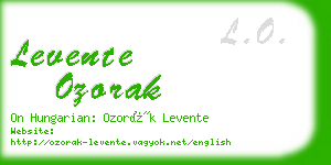 levente ozorak business card